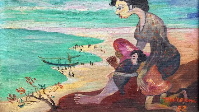 Salah satu karya lukis Nuraeni. (Istimewa)