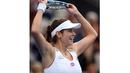 Pencapaian tertinggi Julia Goerges di turnamen grand slam adalah babak keempat Australia Terbuka tahun 2012, 2013, dan 2015, serta Prancis Terbuka 2015. (AFP/Michael Bradley)