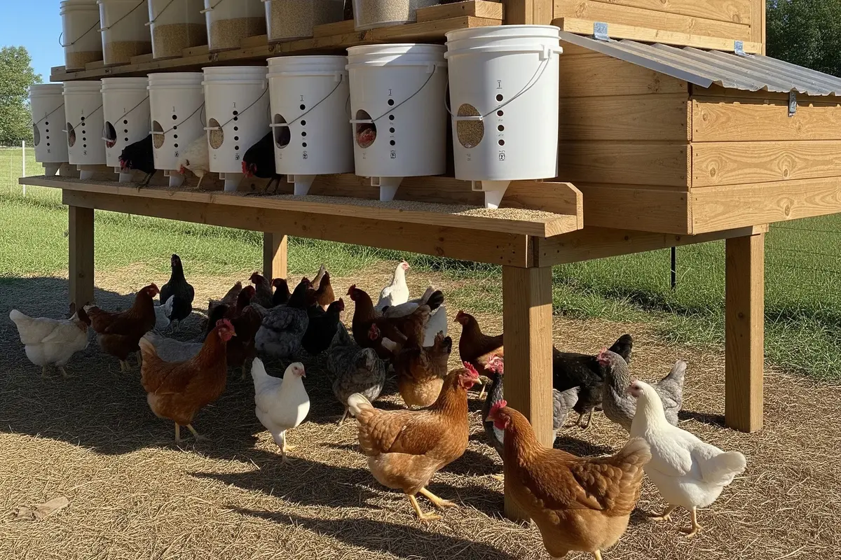 Desain Kandang Ayam dengan Sistem Pakan Otomatis Tanpa Listrik