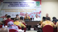 Direktur Jenderal (Dirjen) Bina Keuangan Daerah (Keuda) Kementerian Dalam Negeri (Kemendagri) Agus Fatoni memberikan motivasi dan arahan kepada Camat dan Lurah se-Kabupaten Rokan Hilir untuk peningkatan kinerja penyelenggaraan Pemerintah Daerah (Istimewa)