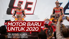 Berita video tim Repsol Honda meluncurkan motor baru untuk MotoGP 2020 yang akan dikendarai Marc dan Alex Marquez pada Selasa (4/2/2020).