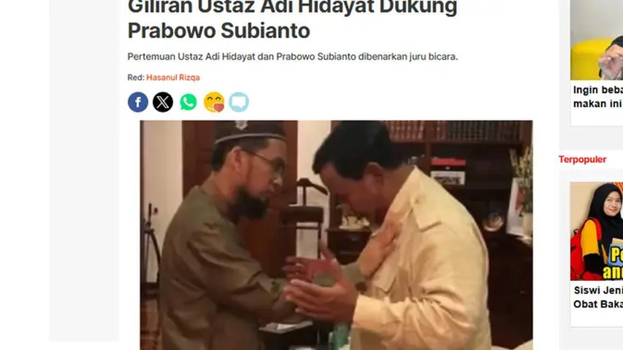 Penelusuran klaim foto Ustaz Adi Hidayat resmi menggantikan Gus Miftah sebagai Utusan Khusus Presiden.