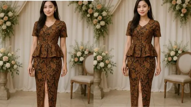 Model Dress Batik Belahan Depan