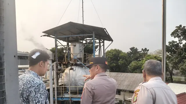 TKP pabrik alami kebocoran gas di Jakarta timur. (dokumentasi polisi).