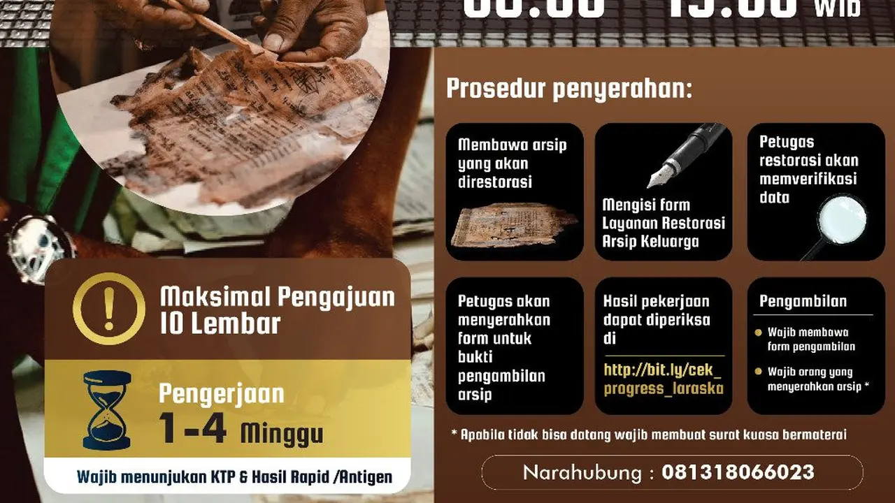 ANRI menyediakan layanan restorasi dokumen terkena banjir. Twitter @ArsipNasionalRI