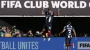 Pemain Monterrey, Sergio Ramos merayakan golnya ke gawang Inter Milan dalam laga Grup E Piala Dunia Antarklub 2025 di Rose Bowl stadium, Pasadena, Amerika Serikat, Rabu (18/06/2025) WIB. (AP Photo/Mark J. Terrill)