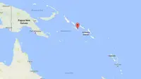 Pulau Vangunu, bagian dari Kepulauan Solomon, adalah tempat temuan tikus raksasa Uromys vika. (Sumber Google Maps)