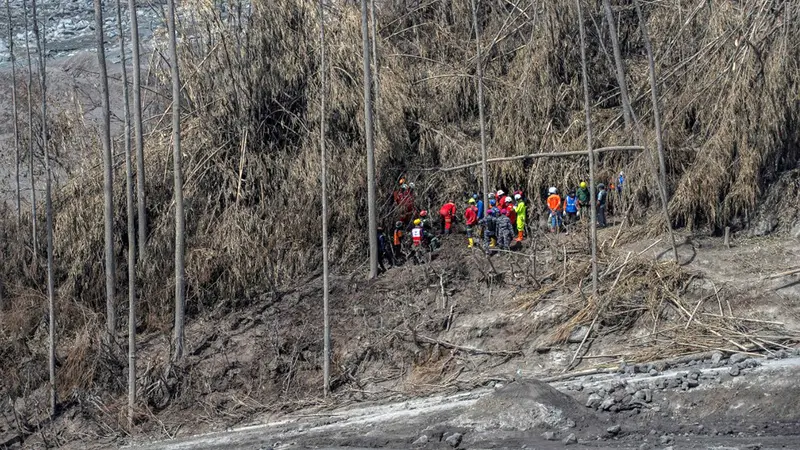 FOTO: Operasi Pencarian Korban Erupsi Gunung Semeru Terus Berlanjut