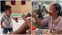 6 Momen Kocak Orang Tua ketika Suapi Makan Anak yang GTM, Penuh Usaha