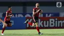 Pemain Bali United Ilija Spasojevic melakukan selebrasi usai mencetak gol ke gawang Persib Bandung pada laga BRI Liga 1 di Stadion Indomilk Arena, Tangerang, Sabtu (18/9/2021). Persib Bandung ditahan imbang 10 pemain Bali United dengan skor 2-2. (Bola.com/M. Iqbal Ichsan)