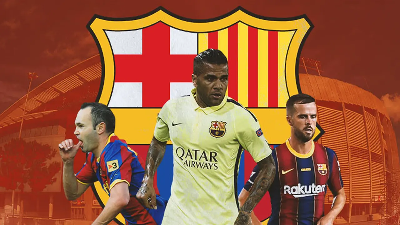 Barcelona - Iniesta, Dani Alves, Miralem Pjanic