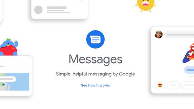 Tampilan Android Messages dari Google. (sumber: Messages)