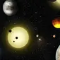 Ilustrasi planet-planet yang ditemukan oleh Teleskop Kepler (NASA Ames/W. Stenzel)