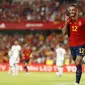 Selebrasi striker Timnas Spanyol, Joselu setelah mencetak gol ketiga timnya ke gawang Timnas Siprus pada laga Grup A Kualifikasi Euro 2024 di Granada, Spanyol, Rabu (13/9/2023) dini hari WIB. (AP Photo/Fermin Rodriguez)