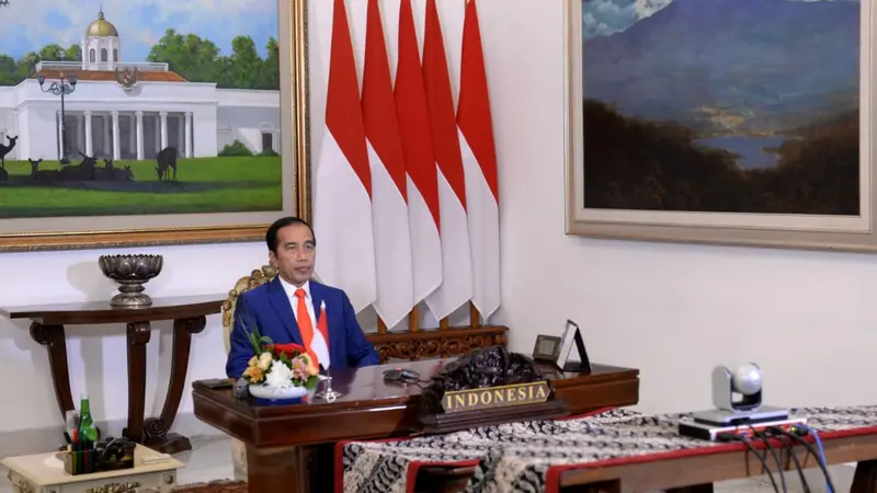 Presiden Jokowi mengikuti KTT Virtual Gerakan Non-Blok didampingi oleh Menlu Retno Marsudi dan Menkes Terawan pada Senin 4 Maret 2020.