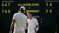 TEMBUS - Andy Murray menembus babak perempat final Wimbledon 2015. (REUTERS/Stefan Wermuth )