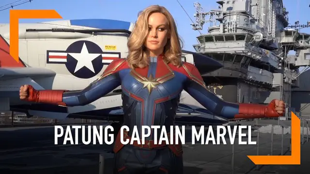 Patung lilin Captain Marvel dipamerkan di Madame Tussauds New York. Patung terlihat mirip dengan pemeran di film terbaru, Brie Larson.