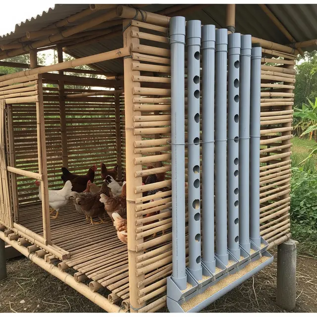 Desain Kandang Ayam Murah dengan Sistem Pakan Otomatis (Gemini AI)