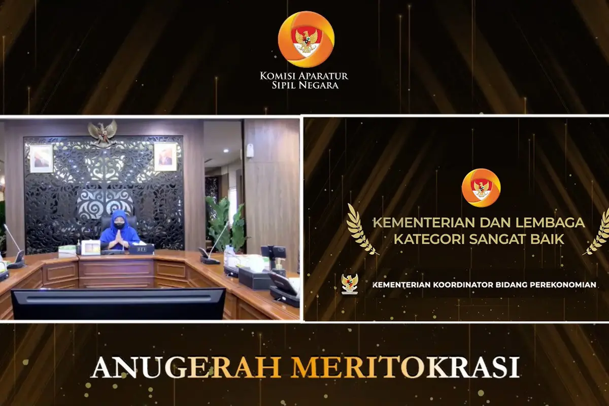 Kemenko Perekonomian mendapatkan penghargaan pada Anugerah Meritokrasi yang diselenggarakan oleh Komisi Aparatur Sipil Negara (KASN). ( Sumber ekon.go.id)