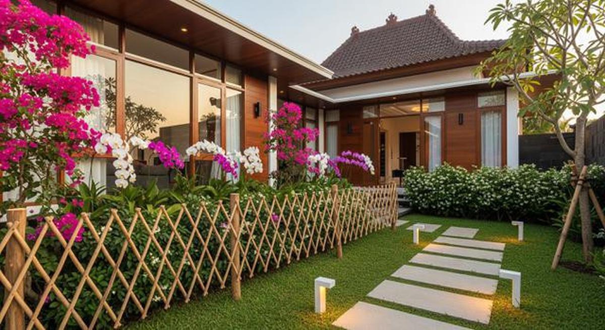 Inspirasi desain pagar taman bunga.