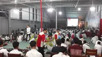 Keluarga besar calon presiden nomor urut 01 Joko Widodo menggelar acara nonton bareng debat capres kelima di Solo.