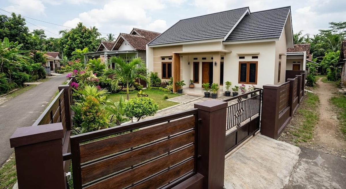 Warna Cat Pagar yang Cocok untuk Rumah Minimalis Kampung (AI Generated)