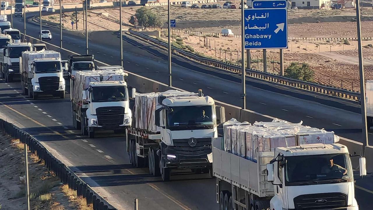 FOTO:  Israel Umumkan Jeda Taktis, Truk Bantuan Mulai Masuk Gaza