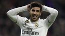 5. Marco Asensio - Pemain Real Madrid ini pernah gagal bermain di pekan pertama Liga Champions pada musim 2017-2018 akibat cedera. Asensio harus absen akibat infeksi pori-pori setelah mencukur bulu kakinya. (AFP/Oscar Del Pozo)