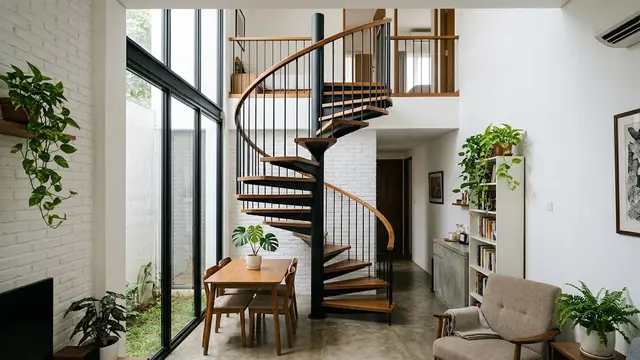 11 Model Tangga Rumah yang Cocok untuk Hunian dengan Lahan Terbatas/AI Generated