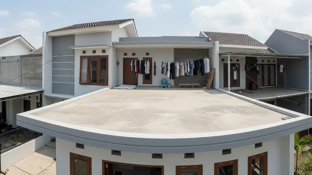 8 Contoh Rumah Tipe 36 dengan Atap Dak untuk Jemuran, Inspirasi Desain Modern