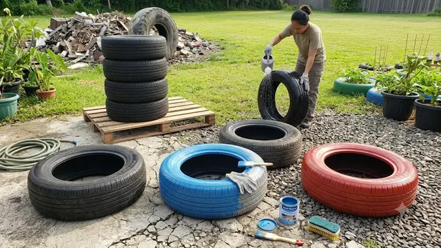 Cara Membuat Kebun Organik dari Ban Mobil Bekas