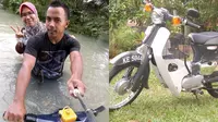 Canggih, Pria Modifikasi Sepeda Motor yang Bisa Terobos Banjir