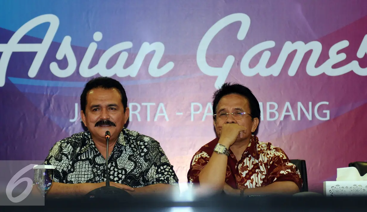 Sekjen Komite Olimpiade Indonesia (KOI) Dody Iswandi memberikan keterangan di gedung KOI, Jakarta, Jumat (15/1/2016). Dody menjelaskan progress kesiapan pelaksanaan Asian Games 2018 mendatang. (Liputan6.com/Helmi Fithriansyah)