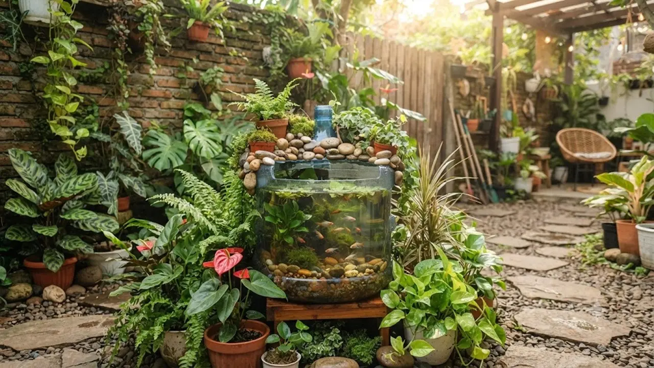 Kolam Ikan dari Galon Bekas