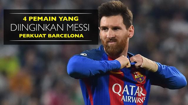 Berita video pemain-pemain yang diinginkan Lionel Messi memperkuat Barcelona untuk musim 2017-2018. Namun, tentu tidak mudah bagi Barcelona.