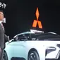 Mitsuhiko Yamashita, saat memperkenalkan Mitsubishi e-Evolution Concept di  Tokyo Motor Show 2017. (Liputan6.com/Edu Krisnadefa)