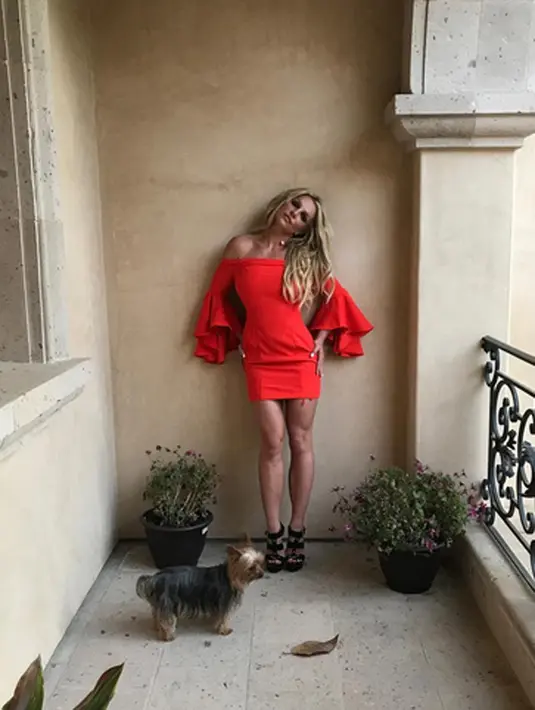 Melansir E! News (28/6/2017), Britney yang berada dalam sesi wawancara di sebuah program terkesan sudah menunggu pertanyaan soal ini. Ia pun akhirnya menjawab  pertanyaan berupa tanggapan soal rumor ini. (Instagram/britneyspears)