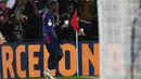 <p>Penyerang Barcelona, Ousmane Dembele berselebrasi usai mencetak gol ke gawang Real Sociedad pada pertandingan perempatfinal Copa del Rey di stadion Camp Nou, di Barcelona, Spanyol, Kamis (26/1/2023). Barcelona menang tipis atas Real Sociedad dengan skor 1-0. (AP Photo/Joan Monfort)</p>