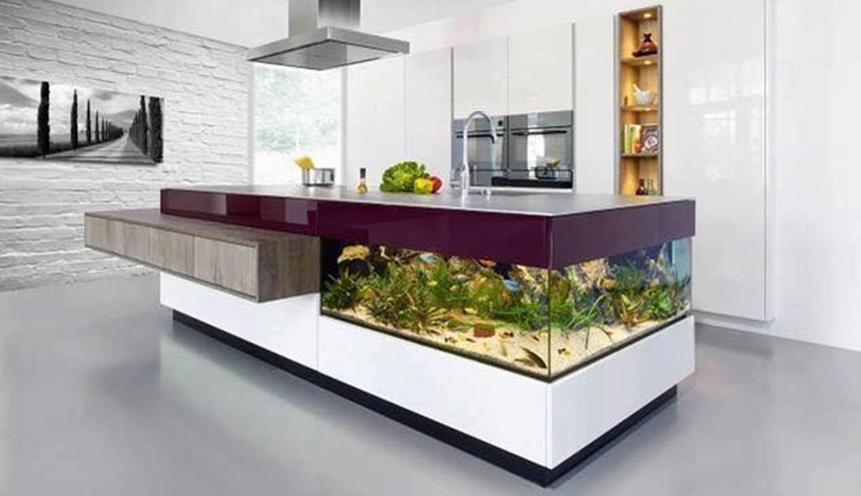 Inspirasi Desain Interior Unik Memadukan Aquarium Sebagai 