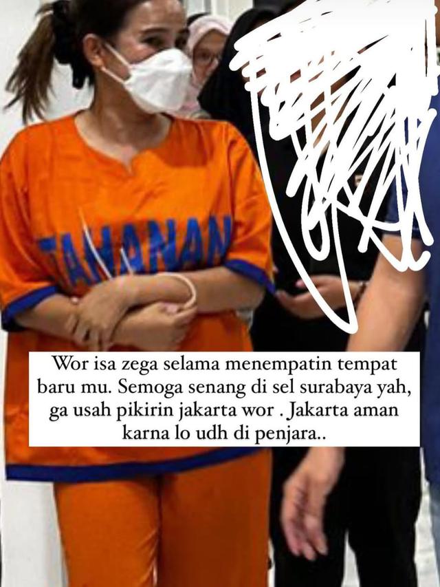 Isa Zega Resmi Ditahan di Polda Jatim. (instagram/nikitamirzanimawardi_172)
