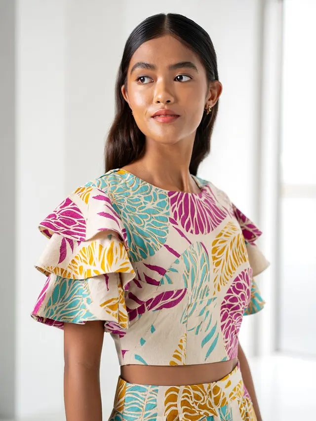 Batik Kontemporer Lengan Tiered