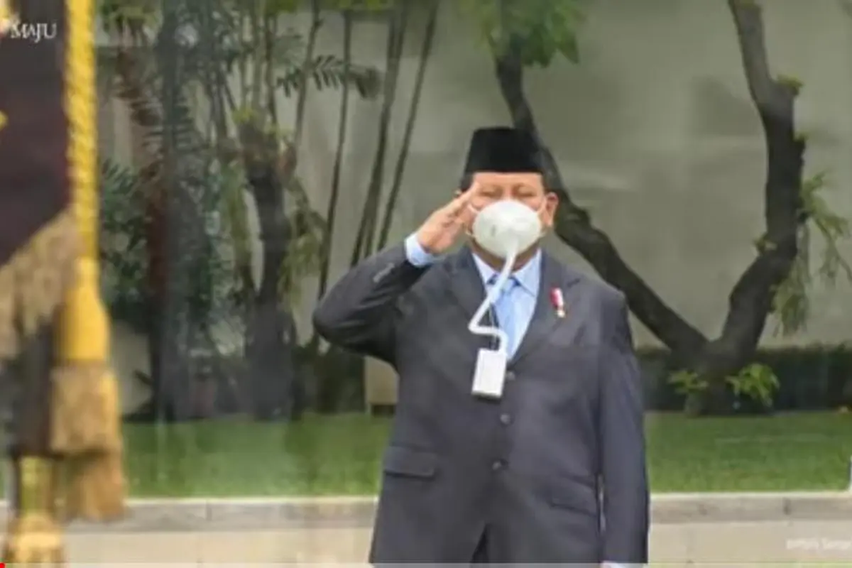 Masker Menteri Pertahanan (Menhan) Prabowo Subianto yang menarik perhatian.