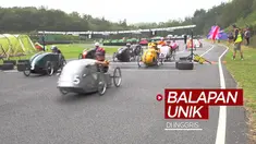 Berita video balapan mobil unik yang dijalankan dengan cara dikayuh seperti sepeda, dan setiap tim harus menempuh jarak total 160 kilometer digelar di Inggris.
