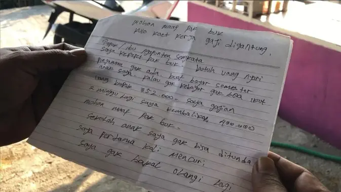 Maling di Mojokerto Tinggalkan Surat, Janji Ganti Uang Usai Gajian