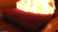Dalam 41 detik, 6.000 korek api hangus terbakar.