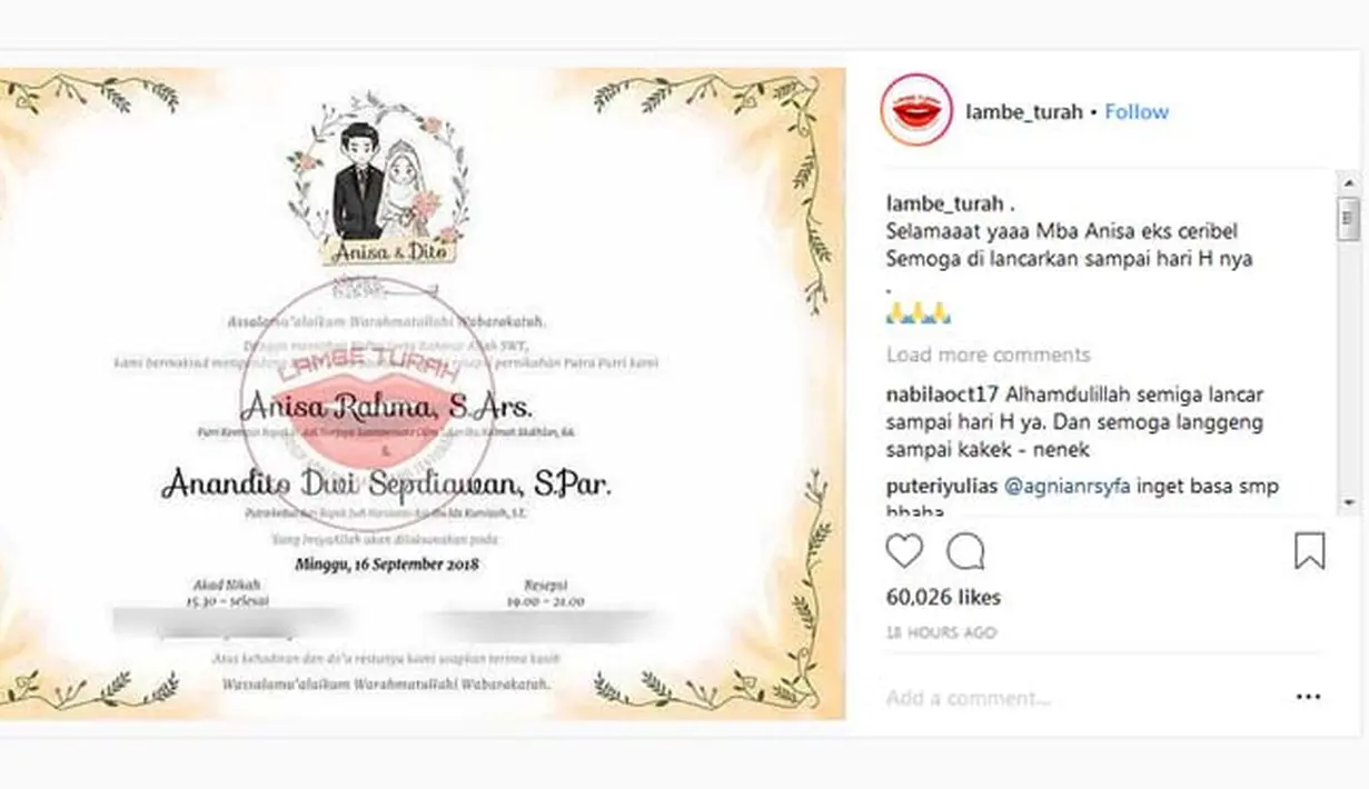 (Instagram/lambe_turah)