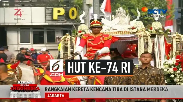 Iring-iringan kirab bendera pusaka bergerak dari Monas ke Istana Merdeka untuk dikibarkan pada upacara detik-detik proklamasi hari kemerdekaan RI.