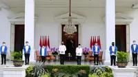 Presiden Joko Widodo (Jokowi) mengumumkan 6 figur Menteri Baru Kabinet Indonesia Maju di Istana Merdeka, Jakarta pada Selasa, 22 Desember 2020. (Biro Pers Sekretariat Presiden/Laily Rachev & Muchlis Jr)