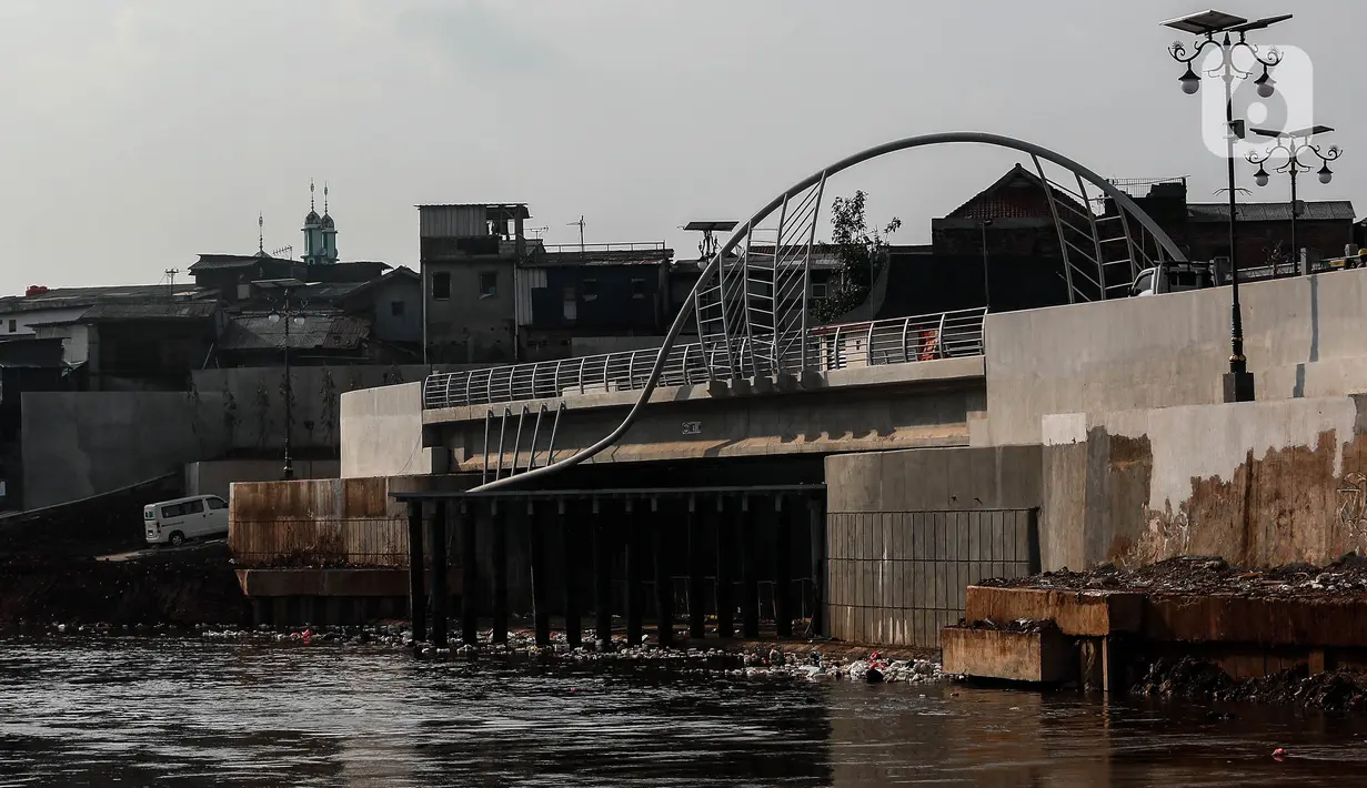 Proyek ini ditargetkan bisa mengendalikan debit air Sungai Ciliwung. (Liputan6.com/Johan Tallo)