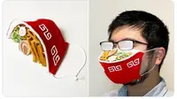 Karya Unik Seniman Jepang, Masker Mangkok dan Spons yang Bisa Dimakan. (dok.Twitter @@iine_piroshiki/https://twitter.com/iine_piroshiki/status/1282632447872528388/Henry)